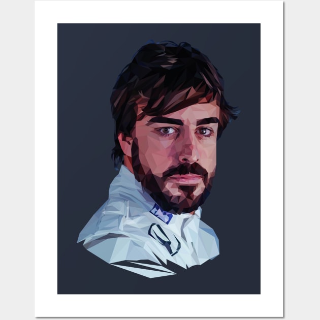 Fernando Alonso low poly Wall Art by pxl_g